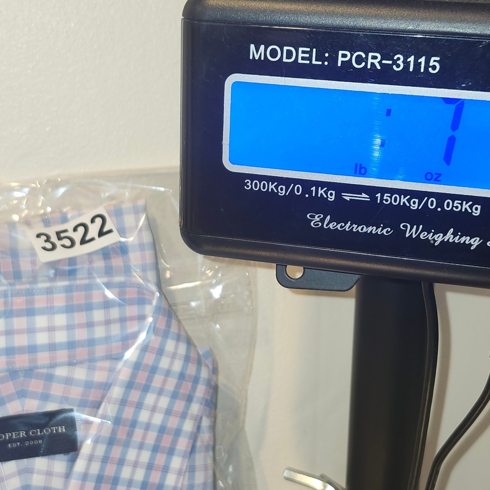 Proper Cloth Mens Plaid Dress Shirt Blue Pink White 100% Cotton 16.5 PCF1681-16H - Picture 9 of 9
